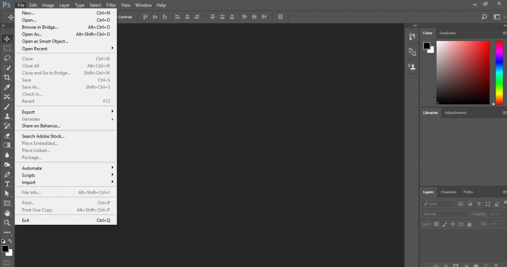 picture of Photoshop with save button disable